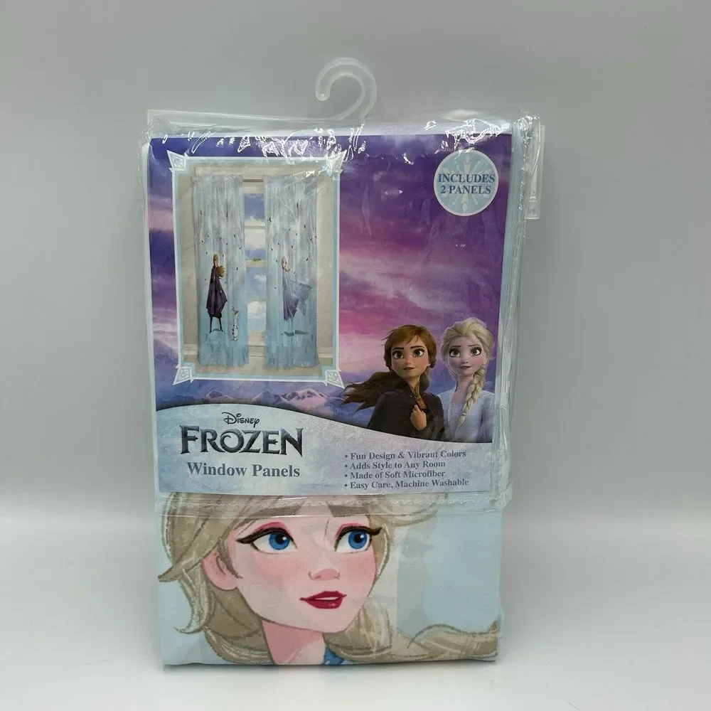 Disney Frozen Kids Bedroom Window‎ Curtain Set, 2 Panels, 63